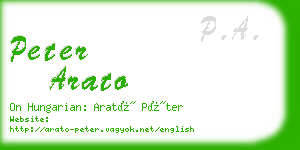 peter arato business card