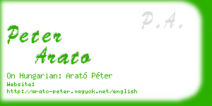 peter arato business card